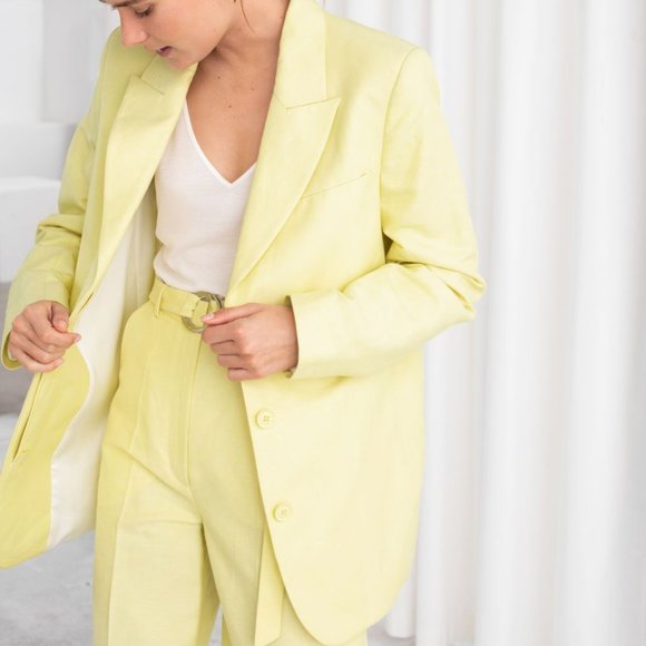 SOLD - & OTHER STORIES Oversized Linen Blazer 10 - Picture 6 of 7